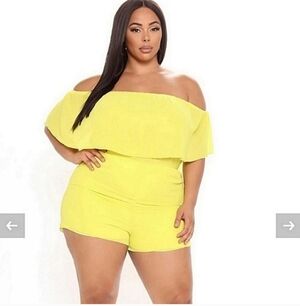 NWT FASHION NOVA BRIGHT YELLOW ROMPER 3X